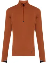 Moncler Polartec Half-zip Sweatshirt In Orange