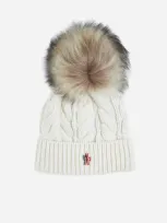 Moncler Pompon Wool And Cashmere Beanie In White