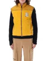 Moncler Grenoble Zip-up Vest In Yellow