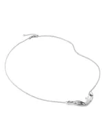 Monica Vinader The Wave Pendant Necklace In Sterling Silver