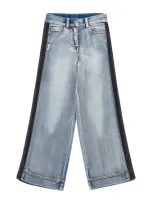 Monnalisa Kids' Wide-leg Jeans In Blue