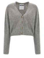 Moschino 100% Shrunk Sweater, Cardigans Gray In Grey