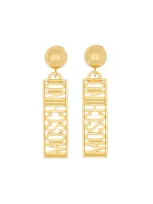 Moschino Doo-earrings With Logo In Gold