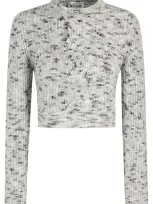 Moschino Jeans Crewneck Cropped Jumper In Multi