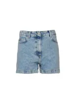 Moschino Jeans Logo Patch Denim Shorts In Blue