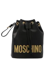 Moschino Logo Bucket Bag Crossbody Bags In Black