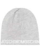 Moschino Logo-intarsia Beanie In 灰色