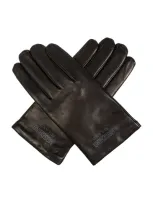 Moschino Logo Printed Full Finger Gloves In Black