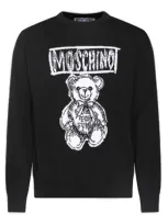 Moschino Logo Intarsia Sweater In White