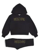 Moschino Babies' Stretch-cotton Logo Tracksuit In Black