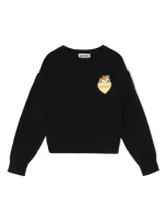 Moschino Teddy Bear-appliqué Sweater In 黑色