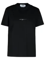 Msgm Logo-print Cotton T-shirt In Nero