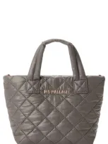 Mz Wallace Petite Metro Deluxe Tote In Magnet/light Gold