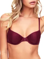 Naia Holly Unlined Demi Bra In Dark Red