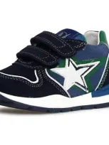 Naturino Kids' Roy Sneaker In Navy-azure-green