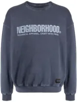 Neighborhood Logo-print Cotton Sweatshirt In Blue