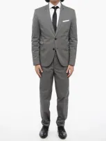 Neil Barrett Cotton Blend Ruffalo Slim Fit Suit With Notch Lapel