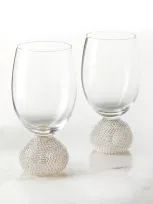 Neiman Marcus Silver Bling Wine Glasses, Set Of 2