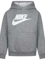 Nike Boys Preschool   Nsw Club Hbr Pullover Hoodie In Dark Grey Heather/white