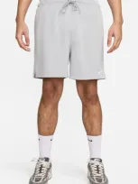 Nike Club Flow Mesh Athletic Shorts In Light Smoke Grey/white