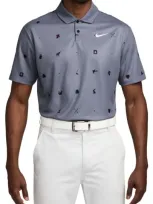 Nike Icon Print Dri-fit Golf Polo In Light Carbon/white