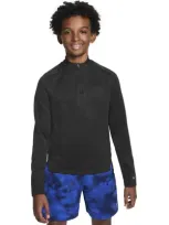 Nike Kids' Dri-fit Tech Quarter Zip Pullover In Black/black