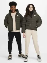 Nike Kids' Sportswear Insulated Puffer Jacket In Cargo Khaki/khaki/white