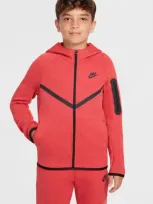 Nike Sportswear Tech Fleece Big Kids' Full-zip Hoodie In Red