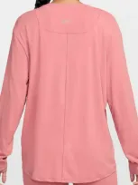 Nike Women's One Relaxed Dri-fit Long-sleeve Top In Pink