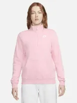 Nike Women's  Sportswear Club Fleece 1/2-zip Sweatshirt In Pink