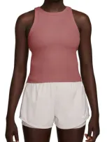 Nike Zenvy Dri-fit Rib Tank In Canyon Pink/white