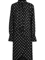 Nina Ricci Polka-dot Gathered Midi Dress In Bunt