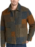 Nn07 Gael 8267 Checked Brushed Wool-blend Jacket In Brown Check