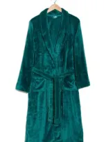 Nordstrom Bliss Plush Robe In Green Storm