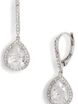 Nordstrom Cubic Zirconia Drop Earrings In Clear- Silver