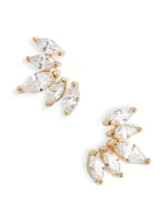 Nordstrom Marquise Cubic Zirconia Ear Crawlers In 14k Gold Plated