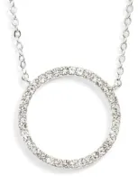 Nordstrom Pavé Open Circle Pendant Necklace In Clear- Silver