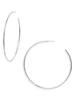 Nordstrom Thin Hoop Earrings In Rhodium