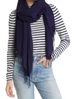 Nordstrom Tissue Weight Wool & Cashmere Scarf In Navy Evening