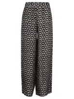 Obidi Printed Silk Trousers In Black