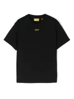 Off-white Kids' Logo-print Cotton T-shirt In Black