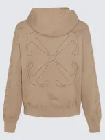 Off-white Camel Cotton Arrow Sweatshirt In Brown