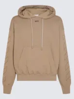 Off-white Camel Cotton Sweatshirt In Brown