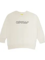 Off-white Kids' Cotton Bookish Sweatshirt In White