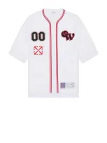 Off-white Gothic Logo Baseball Shirt In White