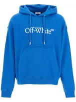 Off-white Hooded Sweatshirt With Logo Print In Blue