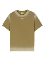 Off-white Kids' Logo-print T-shirt In Green