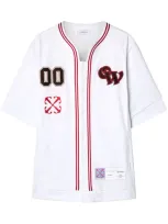 Off-white Gothic Logo Hybr Baseball Shi In White