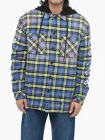 Off-white Seasonal Flannel Chain Arrow Jacket With Padding In Blue