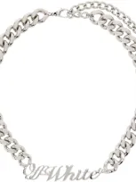 Off-white Silver Logo Chain Necklace In Silver - No Color